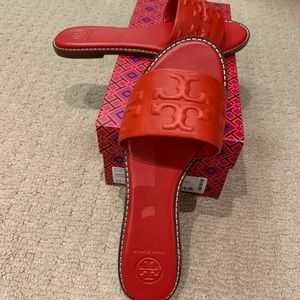 TORY BURCH EVERLY HIGH FREQUENCY SLIDE sz 8.5 like new!  Beautiful!